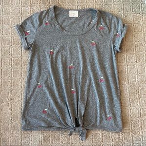 Anthropologie t.la cherry embroidered tee